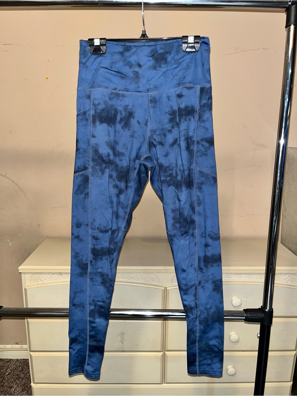 Blue Tie-Dye Active Leggings